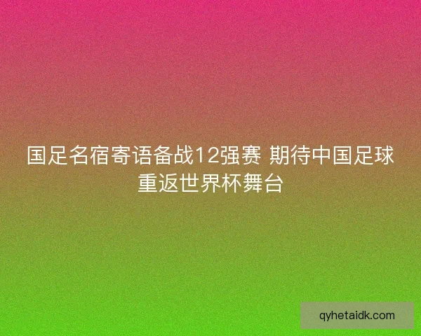 国足名宿寄语备战12强赛 期待中国足球重返世界杯舞台