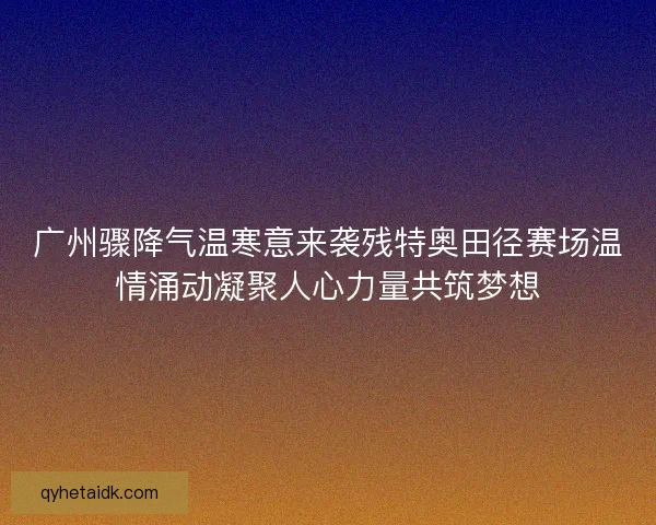 广州骤降气温寒意来袭残特奥田径赛场温情涌动凝聚人心力量共筑梦想