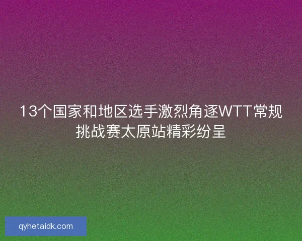 13个国家和地区选手激烈角逐WTT常规挑战赛太原站精彩纷呈